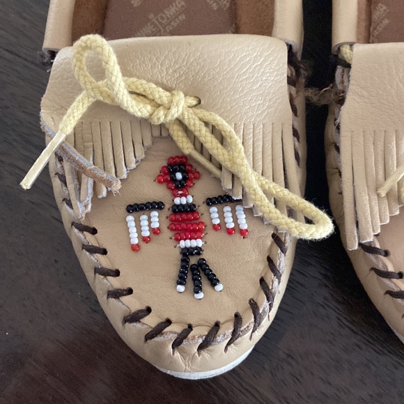1980’s vintage thunderbird Minnetonka leather moccasins women’s size 8 great con - Picture 3 of 17